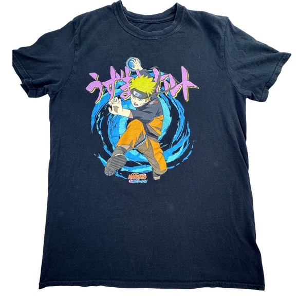 Naruto Shippuden Other - Naruto Shippuden Kids Graphic T-Shirt Black Naruto Uzumaki Rasengan Anime Tee M